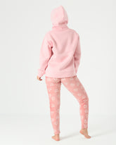 Printed Velvet Pants with Plain Lined Milton Cotton Hoodie
